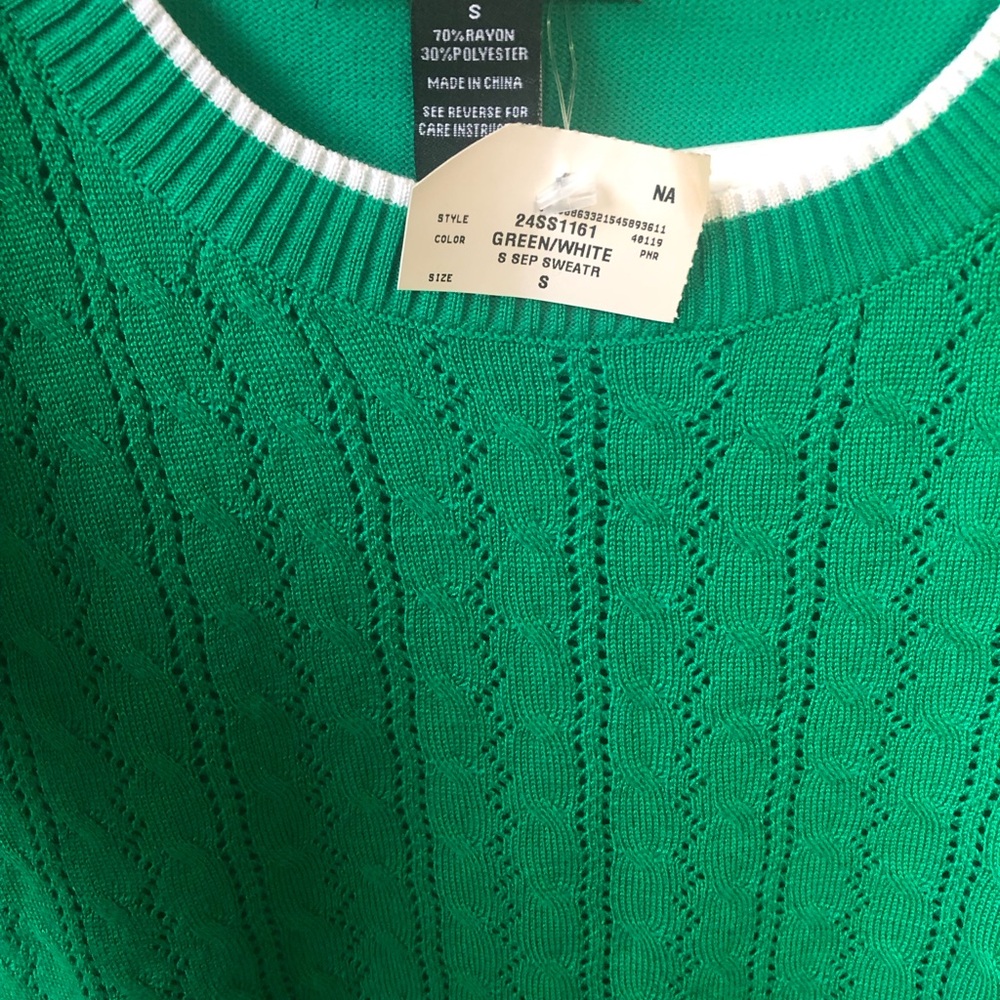NWT Select + Trend Kelly green knit top - Picture 7 of 10
